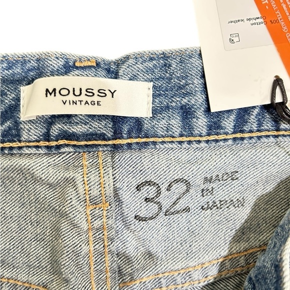 NWT Moussy Vintage Blue Arden Tapered Leg denim Jeans button fly Japan size 32 - Picture 8 of 11